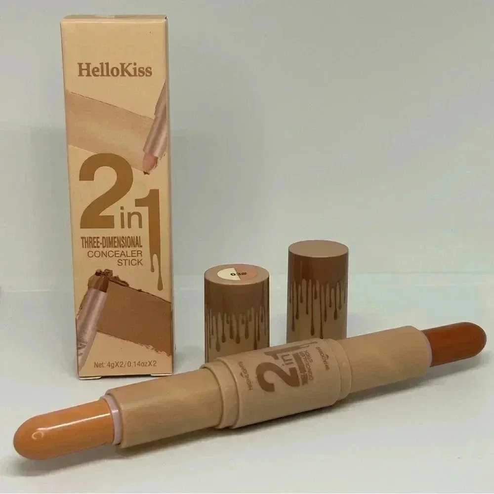 Hello Kiss 2-in-1 Concealer Contour Stick - Ivory & Dark Coffee